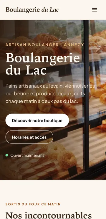 La même page, adaptée au téléphone