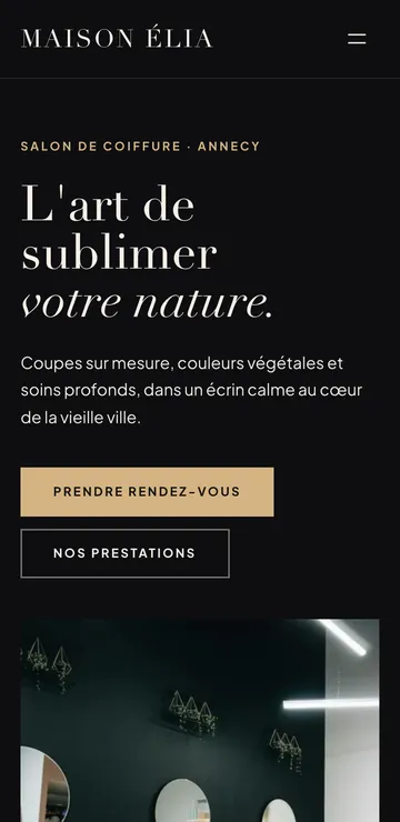 Le même site sur un téléphone